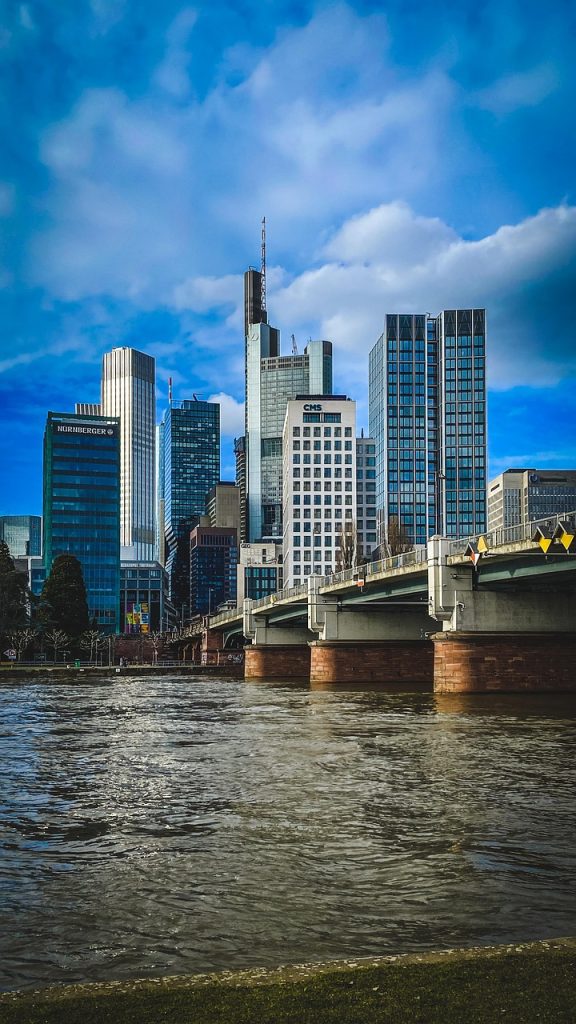 skyscrapers, architecture, financial center, frankfurt, skyline, hesse, cityscape, city, buildings